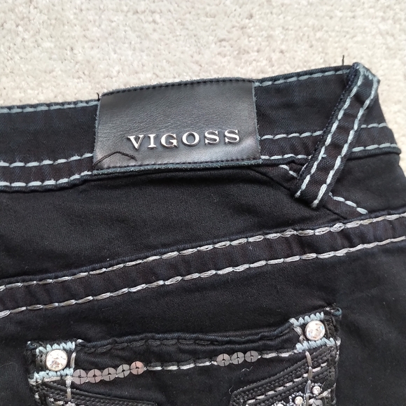 EUC Vigoss Black Chelsea Skinny Jean Sz 15/16, 31" Long - Picture 9 of 11